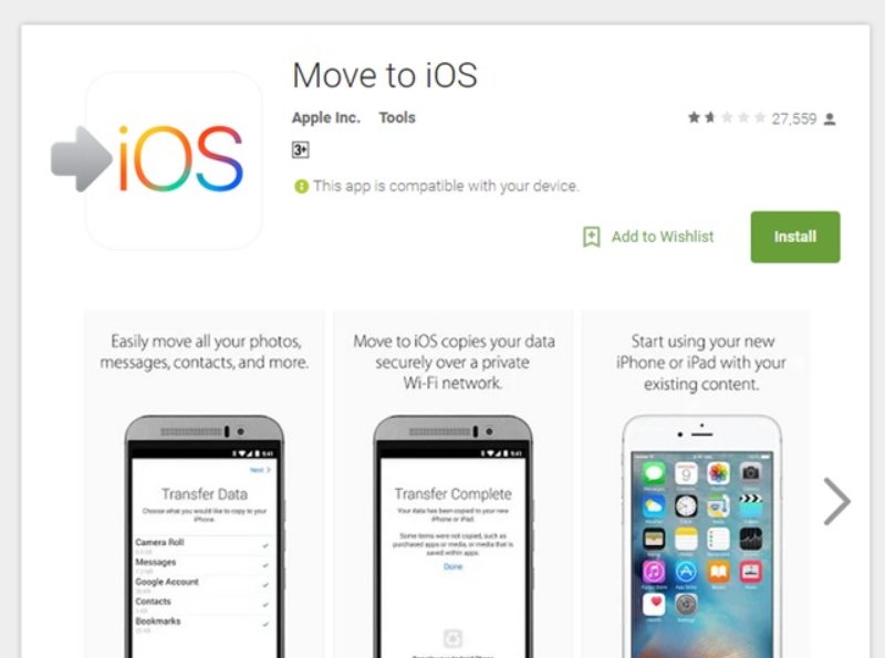 Cách chuyển dữ liệu từ Android sang iPhone