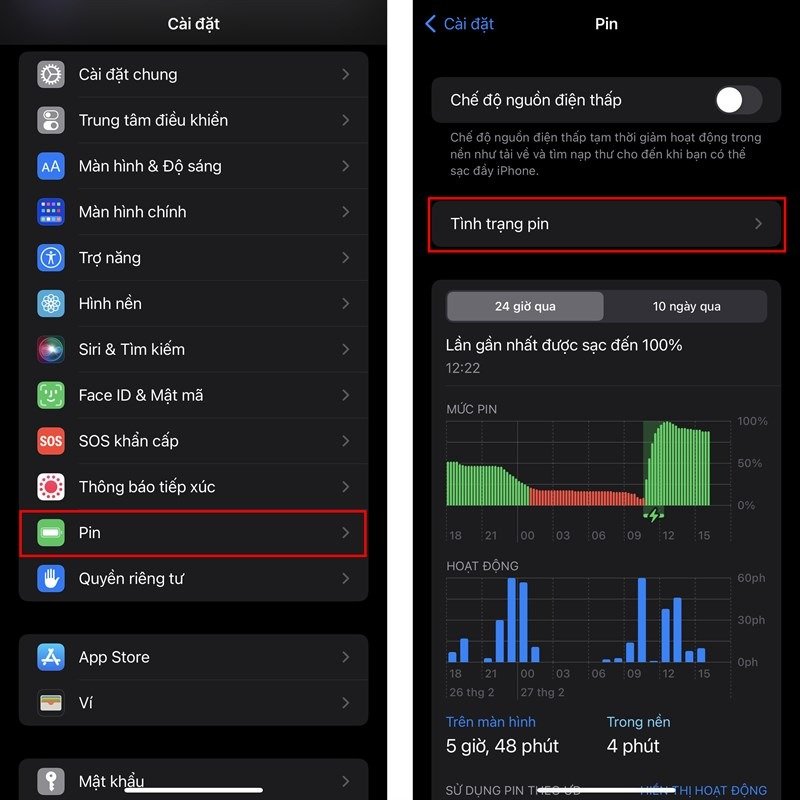 Cách kiểm tra tình trạng pin trên iPhone