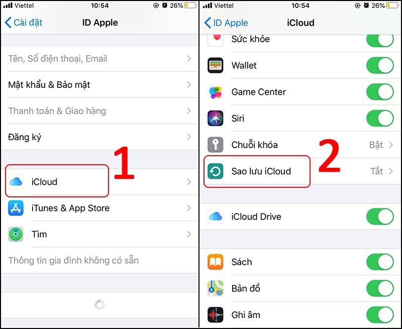 Hướng dẫn sao lưu dữ liệu iPhone lên iCloud