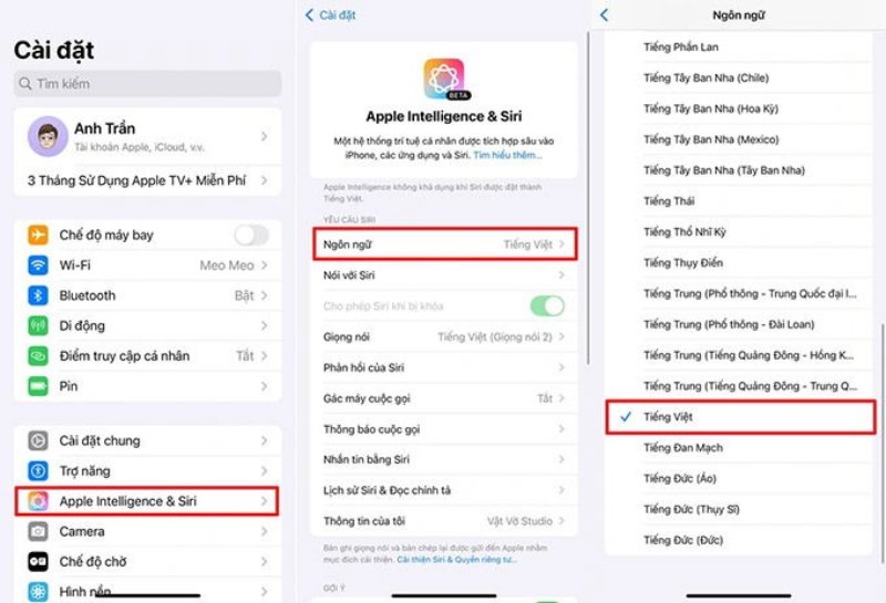 hướng dẫn sử dụng Siri bằng tiếng Việt trên iPhone